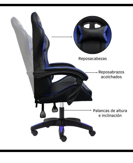SILLA GAMER DINAX AZUL / ROJA / NEGRA/CAMUFLADA/ROSA /NEGRA/DXSIGAMAZU